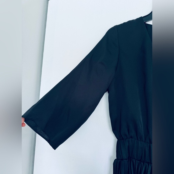 Fabiana Filippi satin finish Pleated  V-Neck Long Dress 1/2 sleeves IT 38 2US - Picture 13 of 15